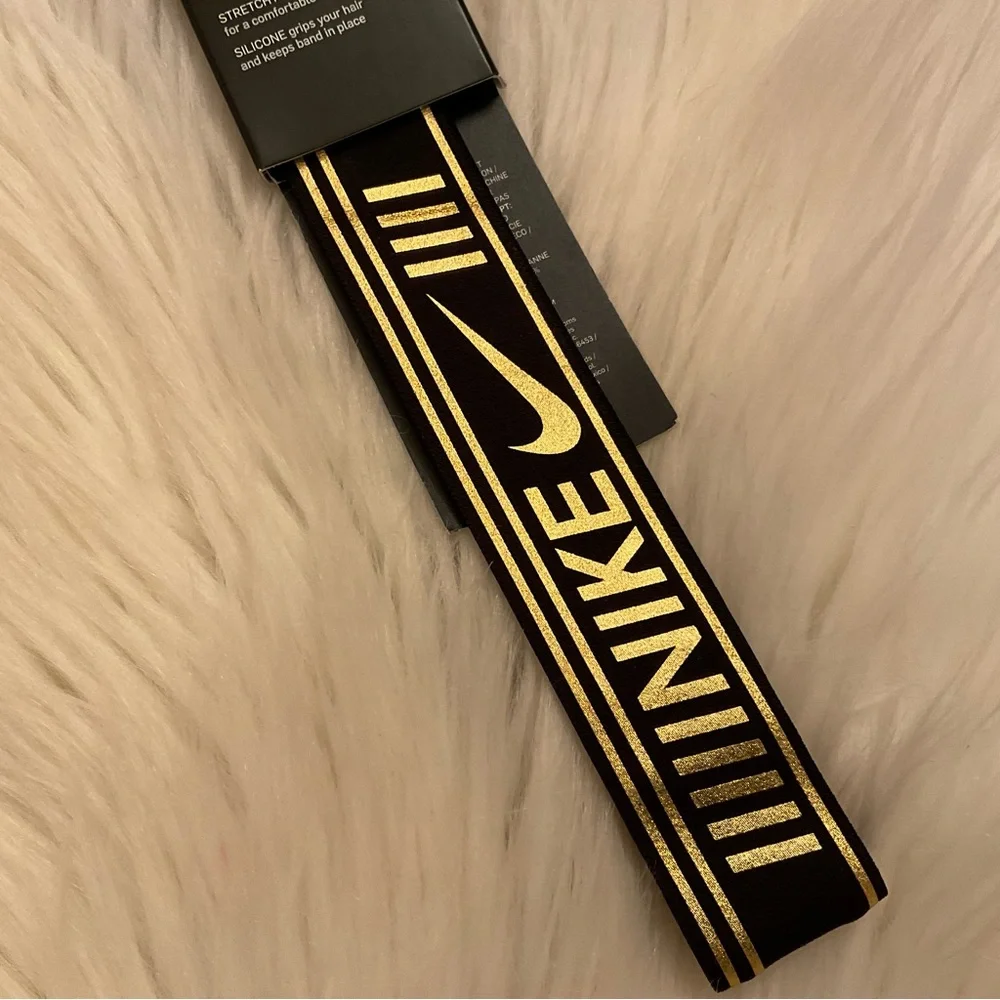Nike Headband - NWT - Black & Gold - Picture 4 of 6